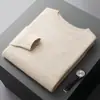 Suéter de lana para hombre con cuello semialto, engrosado para abrigar en otoño e invierno, jersey de color liso con cuello medio para mediana edad y personas mayores, camisa de capa base