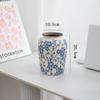 Novo Vaso de Cerâmica Porcelana Azul e Branca Sala de Estar Vintage Rachaduras de Gelo Ornamentos Sentido Avançado Vaso de Flores Antigo Ornamentos de Flores