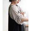 Japonés y Coreano en stock Nuevo Producto 2024 Verano Japonés Color Sólido Cuello Redondo Pulóver Manga Campana Top Camiseta para Mujer
