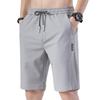 Pantalones Cortos Casuales de Seda de Hielo Delgados de Verano de Cinco Puntos para Hombre Pantalones Grandes Pantalones de Playa Ropa Exterior Pantalones de Caballo Pantalones Medios de Verano