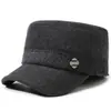 Chapéu de Inverno Masculino Estilo Dad Hat Proteção Contra Frio Proteção para as Orelhas Chapéu de Aba Reta para Meia-Idade e Idosos Vovô Homem Velho Chapéu de Algodão Espesso Quente com Aveludado