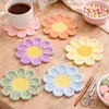 Posavasos de Flor Tejido a Mano Tejido con Hilo Aislante Térmico Vajilla Linda Base para Taza de Café Uso Diario en Casa Regalo