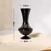 Jarrón Negro de Vidrio Vintage Estilo Francés Contenedor Hidropónico para Flores para Sala de Estar Arreglo Floral Escritorio Decoración del Hogar