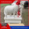 Escultura de pedra de mármore branco pequena decoração do elefante villa do pátio chinês paisagem animal animal decoração do elefante par de escultura de pedra