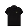 Camiseta polo de manga corta para hombre, nueva camiseta polo con solapa y letras perforadas en caliente, versión europea de media manga, corte entallado, de moda para hombre, 2023