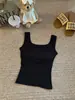 Camisola de Hombro Ancho Ropa Interior para Mujer Verano Nuevo Mujer Negro y Blanco Cinturón en Forma de I Almohadilla en el Pecho Ropa Exterior Top Básico Venta al por Mayor