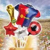Balão de Filme de Alumínio Copa do Mundo Conjunto de Balão Camisa de Futebol Barra de Balão Copa Europeia Noite de Futebol Balão Decorativo