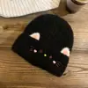Gorro de Lana Tejido de Moda Estilo Coreano para Mujer, Otoño e Invierno, Cálido y a Prueba de Viento, Gorro Japonés de Gama Alta Versátil para Circunferencia de Cabeza Grande