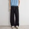 Pantalones de pierna ancha casuales sueltos versátiles de algodón y lana Lyocell, tendencia de verano 2026