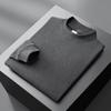 Camisa de manga larga para hombre, de cuello medio, cálida y cálida de terciopelo, de otoño e invierno, color liso, con cuello alto medio