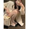Estilo Fragante Cabeza Redonda Perla Estilo Francés Vintage Mary Jane Zapatos Planos para Mujer Boca Baja Verano Suave Charol Primavera