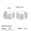 Brincos Atacado Estilo Hong Kong, Argolas Elegantes em Linha Multi-Camadas Formato C, Design Simples Vazado, Luxo Leve, Brincos de Alta Qualidade para Mulheres