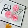 Ramo de Rosas de Austin Simuladas de 3 Cabezas Decoración de Boda Decoración del Hogar Foto Rosa Flor Falsa Simulada Accesorios
