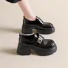 Mocasines Gruesos para Mujer que Aumentan la Altura, Nuevos 2026 Primavera y Otoño, Cuero Genuino Versátiles, Zapatos de Tacón Alto