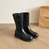 En Stock~ Botas de Montar Vintage con Forro de Polar y Pierna de Chimenea para Mujer, Tacón Grueso, Cremallera Lateral, Adelgazantes, Botas de Moda de Media Caña con Suela Gruesa