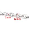 Cadena de acero inoxidable grande de 12 mm con forma de O ovalada, ideal para hacer collares y pulseras, estilo hip hop, cadena gruesa de moda.