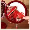 Un Par de Espejos Rojos para Bodas, Set de Dote de Novia, Espejo de Tocador de Alta Gama, Espejo de Maquillaje, Colección Completa de Artículos para Bodas