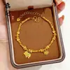 Pulsera de calabaza mariposa oro antiguo de alto color láser tienda de oro con joyería flash nicho lujo cuatro hojas