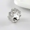 Anillo Geométrico Clásico de Hip Hop Europeo y Americano Full Diamante Unisex Chapado en Oro Circonita Incrustada Joyería de Alto Nivel Personalizada Venta al por Mayor