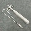 Colgante Conmemorativo de Xiangfei con Nudo de la Paz + Borla de Doble Nudo de Oreja 12cm Borla Insignia Acrílica Colgante Decoración Hecha a Mano