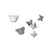 S925 Plata Tailandesa Vieja Perforada Horizontal Mariposa Cuentas Separadas Hecho a Mano Retro Pulseras Cuentas Sueltas Material Cuerda Trenzada Accesorios S0294