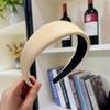 Diadema de esponja de PU de color sólido para mujer, versión coreana de diadema ancha para lavarse el cabello trenzado simple, tocado de niña de viento al por mayor