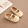 Zapatos de Princesa de Perlas para Niñas Lindas 2026 Primavera/Otoño para Niños Pequeños, Medianos y Grandes Zapatos de Cuero Pequeños de Color Puro Suela Suave Zapatos Planos de Moda