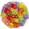 50 PCs/Pacote Acrílico Quadrado Carta Contas 10mm Cor Misturada Inglês Letra Beads diy Acessórios