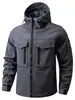 Conjunto de chaqueta para exteriores para hombre, resistente al desgaste, resistente a la suciedad, repelente al agua, camuflaje de malla, ropa de trabajo, ropa táctica para exteriores