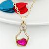 Moda de Primavera Transfronteriza Popular para Viajeros Frecuentes Collar de Cristal Tendencia Aleación Natural Chapado en Diamante Colgante de Botella a la Deriva
