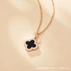 Trevo de quatro folhas NecKlace para Mulheres 925 Sterling Silver Double-sided Ágata Pingente K-style Popular 18K Rose Gold New Fashion Design