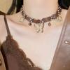 Maillard Heavy Industries Gola Borboleta Feminino Choker Marrom Retrô de Alta Qualidade Colar de Couro Corrente de Pescoço de Luxo Leve de Nicho