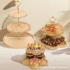 Soporte de Postre de Madera de Tres Niveles con Forma de Flor de Ciruelo al por Mayor para Uso Doméstico, Bandeja de Exhibición y Almacenamiento para Postres, Frutas y Pasteles