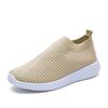 2026 Nuevo Modelo Aliexpress Ebay Talla Grande Tejido Fly-Knit Zapatos Casuales Tipo Calcetín Slip-On Tacón Bajo Malla Talla 43 350g