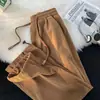 Pantalones de Pana para Hombre Primavera y Otoño Estilo Japonés Retro Cordón en la Pierna Pantalones Deportivos Sueltos Pierna Ancha Rectos Casuales