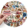 50 Peças de Adesivos Estilo Boho Ins, Tecido Tramado Retro Realista Criativo à Prova d'Água Decorativos DIY para Caderno