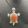 Colgante Broche Doble Uso Tortuga Pequeña Incrustaciones de Cristal Piedra Natural Multicolor Pin Exagerado Moderno Joyería de Comercio Exterior