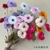Flor artificial de loto romántico boda 4 peonías flor artificial decorativa al por mayor salón de bodas techo camino arreglo floral de guía
