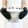 Guantes de Silicona de Algodón Puro con Certificación CE, Engrosados y Alargados, Antideslizantes, Resistentes a Altas Temperaturas, Guantes para Horno de Microondas, Anti-quemaduras para Horno de Horneado E18