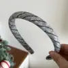 Faixa de Cabeça Fina Tricotada Listrada Casual e Versátil, Tiara de Lã Elegante e Delicada, Grampo de Cabelo, Grampo de Cabelo, Acessório de Cabeça para Menina