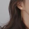 Aretes de Estrella Agujeros para las Orejas Línea de la Oreja Temperamento Femenino Aretes de Plata Esterlina Aretes Largos Pequeños Aretes de Plata Esterlina Súper Hada Temperamento Diseño con Sentido Aretes