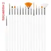 Set de Plumas para Manicura de 15 Piezas, Pinceles de Plástico para Manicura, Plumas para Pintar, Pinceles para Manicura, Set de Manicura
