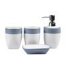 Vajilla de porcelana esmaltada con forma de copo de nieve, jabonera de baño, creativa, azul y rosa, taza para lavarse las manos, botella para líquido, cepillo de dientes, taza para la boca, producto único