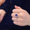 Longlongjin 2023 nuevo anillo de torre de azúcar de plata S925 azul real 8 * 8 mm simple europeo y americano AliExpress