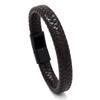 Pulseira de couro masculina trançada de couro simples nova, com fivela magnética antiga, pulseira de couro da moda europeia e americana