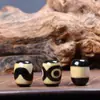 Cuentas de hilo de ágata vieja dientes de tigre dientes de tres ojos cuentas amarillas negras doradas pasta desgastada pulsera DIY accesorios de estilo étnico