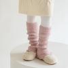 Botas y Calcetines de Algodón para Niñas, Calcetines Gruesos Cálidos de Estilo Holgado para Niñas Otoño e Invierno, Calcetines de Media Pantorrilla de Color Sólido Estilo Coreano para Niños Mayores