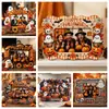 Marco de fotos de madera temático de fantasmas y calabazas retro de Halloween con un ambiente festivo para decoración del hogar