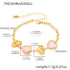 Mili Love Juego de Joyería para Mujer de Acero Inoxidable Chapado en Oro Real de 18K con Cristales Checos - Collar, Pulsera, Pendientes con Forma de Corazón
