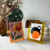 Porta-Retrato Acrílico Colorido com Borda de Renda, Porta-Cartão Magnético, Porta-Retrato com Padrão de Ondas, Suporte Criativo para Porta-Retrato, Estilo Ins, Transfronteiriço